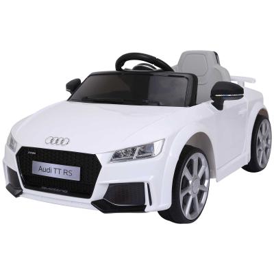 HOMCOM Audi TT Eléctrico Infantil Coche Juguete Niño 3 Años+ con Mando a Distancia con Música y Luces Batería 6V Doble Puerta Carga 30kg Color Blanco