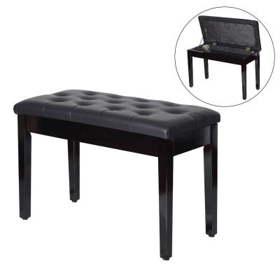 HomCom Banco de Piano tipo Taburete de Piel Banqueta con Espacio de Almacenamiento - 75x35x50 cm