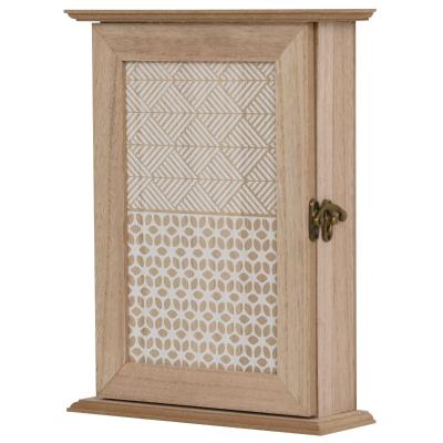 HomCom Caja Llavero de Pared tipo Armario de Madera para Llaves con 6 Ganchos Estilo Vintage - 20x6.5x26.5cm