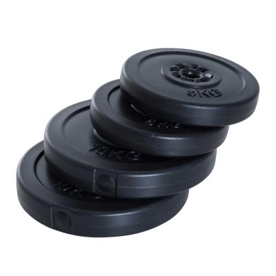 HOMCOM Juego de 4 Discos de Pesas de 5 kg y 10 kg con Orificio de Ø25 mm para Entrenamiento de Fuerza Levantamiento de Pesas Negro