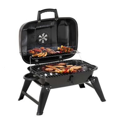 Outsunny® Barbacoa de Carbón Portátil al Aire Libre Parilla de Carbón Plegable para Exterior Acampada 59x43x36cm