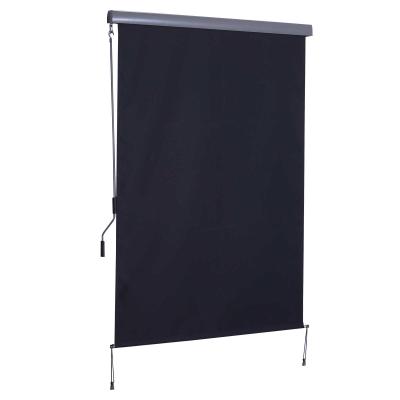 Outsunny Toldo Vertical Enrollable con Manivela 140x250 cm Protección UV para Interior y Exterior Balcón Porche Terraza Color Gris