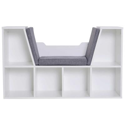 HOMCOM Estantería Librería con Asiento 6 Cubo Librería Original Infantil Zapatero con Cojín Estante con Banco Multiusos 102x30x61cm