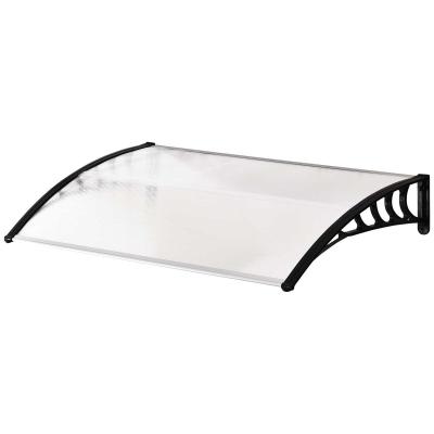 Outsunny Tejadillo de Protección 150x90x25 cm para Puertas Ventanas contra Sol y Lluvia Marquesina de Techo Aleación de Aluminio Duradero y Policarbonato Transparente