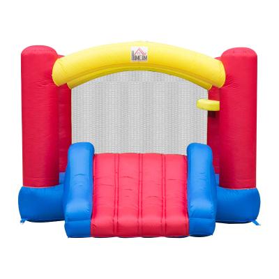 HOMCOM Castillo Hinchable con Tobogán Cama de Salto para Niños +3 Años Incluye Inflador y Bolsa de Transporte para Interior y Exterior 366x274x183 cm Multicolor