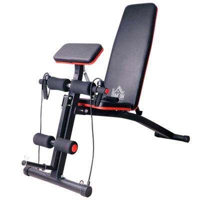 HOMCOM Banco Mancuernas Plegable Inclinable Banco de Pesas Musculación Multifuncional para Entrenamiento Completo Máquina de Fitness Gimnasio Hogar