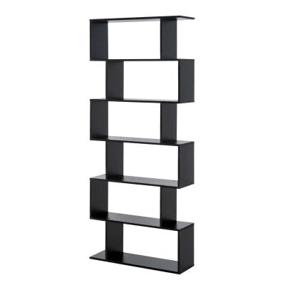 HomCom® Estantería Alta Librería 6 Estantes Comedor Salón Diseño Moderno Montaje de Pared