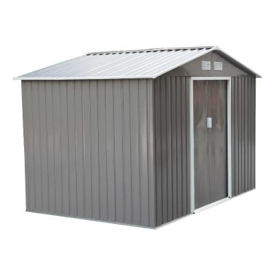 Outsunny Caseta de Jardín tipo Cobertizo Metálico para Almacenamiento de Herramientas 277x195x192 cm Gris