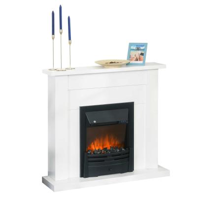 HOMCOM Chimenea Eléctrica Chimenea Decorativa con 2 Configuraciones de Calor Temporizador Termostato Integrado Luz Regulable 102x30x95cm