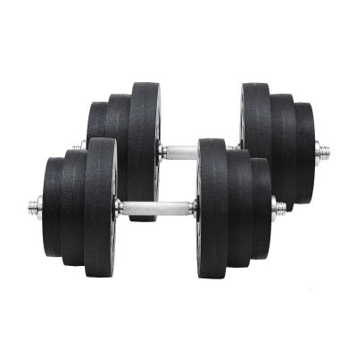 HOMCOM Juego de Mancuernas Pesas de Fitness 40KG Ajustable Profesionales Gimnasio Doméstico y Musculación con Barra Acero y Discos