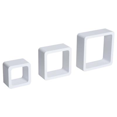HomCom® Estantes de Pared Juego de 3 Cubos para Libro CDs Blanco