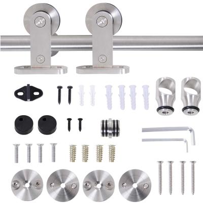 Homcom Kit Instalacion Puerta Corredera Madera Puertas Corredizas Riel Acero Inoxidable - 2,5x200 cm