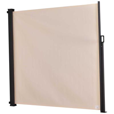 Outsunny Toldo Lateral Retráctil Exterior 350x180cm Pantalla de Privacidad contra Sol Viento Visión para Jardín Patio Balcón Tejado Hecho de Aluminio Color: Beige