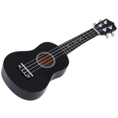 HOMCOM Ukelele Soprano de 21 Pulgada para Principiantes Concierto Cuerdas Aquila de Nylon Negro