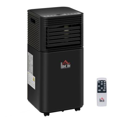 HOMCOM Aire Acondicionado Portátil 5000Btu 4 en 1 Deshumidificador Enfriador R290 Móvil con 2 Velocidades Control Remoto Pantalla LED Temporizador Dormitorio Oficina Hogar Negro