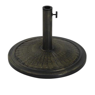 Outsunny® Base de Sombrilla Ajustable Soporte de Sombrilla Universal Pie de Parasol de Cemento Redondo Estilo Retro HDPE Patio Jardín Playa Φ48x34cm