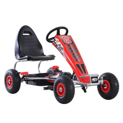 HOMCOM Kart Pedales Niños Coche de Pedales Deportivo con Asiento Ajustable Embrague y Freno para Niños de +3 Años Carga 50kg Juguete Exterior 129x59x70 cm