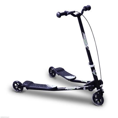 HOMCOM Patinete Scooter de 3 Ruedas Plegable Scooter de Oscilación de Reductor para Niños +4 Años con Freno Manillar Ajustable Carga 60kg Negro