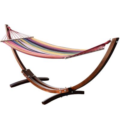 Hamaca Tumbona Doble 315x100x110cm Playa Camping Marco Madera Carga Max. 120kg Rojo