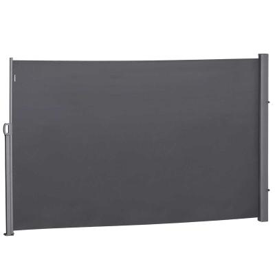 Outsunny Toldo Lateral Retráctil 300x160 cm Pantalla Enrollable Mampara de Privacidad y Protección Solar para Balcón Terraza Color Gris