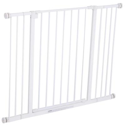 PawHut Barrera de Seguridad Extensible Puertas y Escaleras Metálica para Perros y Bebé Barrera Puertas Mascota 72-107x76cm
