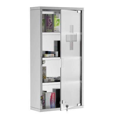 HOMCOM Botiquín de Acero Inoxidable de Primeros Auxilios para Medicinas 60x30x12cm Plateado