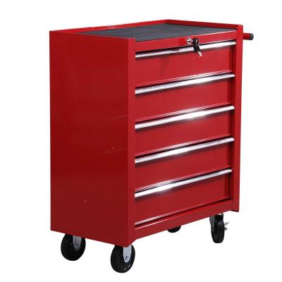 Carro Caja de Herramientas Taller Movil con 5 Cajones Rojo Chapa de Acero