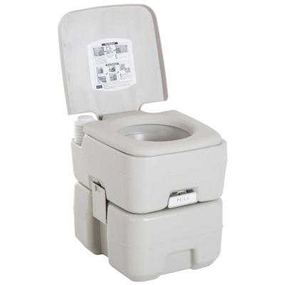 kleankin Inodoro Portátil Químico Baño 20L con Tapa para Camping Viaje - 41.5x36.5x42cm