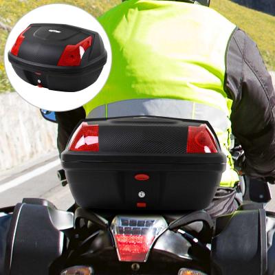HOMCOM Maletero de Scooter Baúl de Moto para 1 Casco Integral y 1 Medio Capacidad de 48 L Cerradura con 2 Llaves Accesorios 58x44,5x33,5cm
