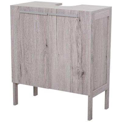 kleankin Mueble Bajo Lavabo Pie para Baño Compacto con 2 Puertas de Armario 60x30x70 cm