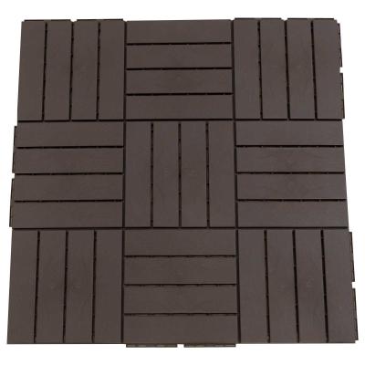 Outsunny Baldosas Cuadradas para Suelos Antideslizantes Exteriores Interiores Paquete de 9 Piezas 0.81metros cuadrados 30x30 cm Marrón