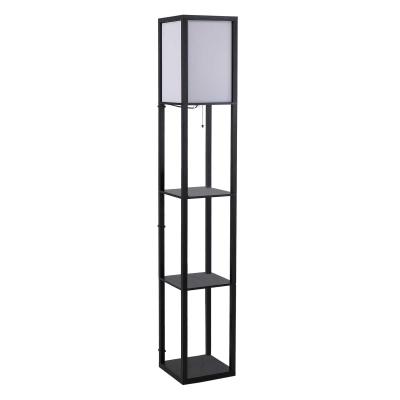 HOMCOM Estantería Librería Alta de 3 Niveles con Bombilla para Salón Dormitorio Adornos Estantería Moderna para Sala Estante de Exposición Blanco y Negro 26x26x160cm