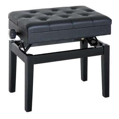 HOMCOM Banco de Piano con Espacio de Almacenamiento Altura Regulable con Asiento Acolchado Taburete Piano Carga 200 kg 55x33x48-58 cm Negro