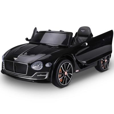 HOMCOM Coche Eléctrico para Niños +3 Años 2 Modos de Control con Música Faros Retroceder Bentley GT Licencia Automóvil Infantil 108x60x43 cm Negro