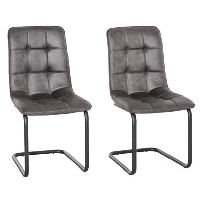 HOMCOM Conjunto de 2 Sillas de Comedor Tapizadas en Terciopelo con Asiento y Respaldo Acolchados Patas de Metal Estilo Moderno y Nórdico 57x45x88 cm Gris Oscuro