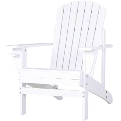 Outsunny® Adirondack Silla para Jardín Adirondack Sillón para Patios Exterior Estilo Clásico Ergonómico 97x72.5x93cm Blanca