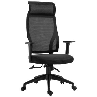 Vinsetto HOMCOM Silla de Oficina Ergonómica Silla de Escritorio Giratoria Ajustable en Altura y Reclinable hasta 120° Bloqueo de Posición 64x61x120,9-128,9 cm Negro