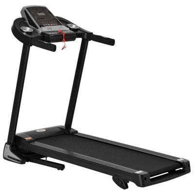 HOMCOM Cinta de Correr Eléctrica Cinta de Andar Plegable con 12 Programas Pantalla LED Portabotellas Velocidad 1-12,8 km/h y Ruedas de Transporte Silencioso 142x66x127 cm Negro