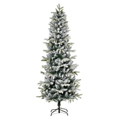 HOMCOM Árbol de Navidad 210cm Nevado Artificial con 784 Puntas de Rama Soporte de Acero