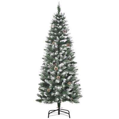 HOMCOM Árbol de Navidad Artificial 150 cm para Interior con 464 Puntas PVC y 28 Piñas