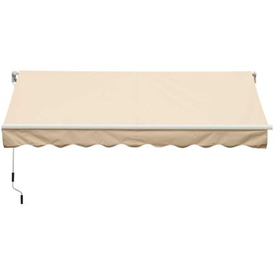 Outsunny Toldo para Patio Balcón Terraza y Jardín de 400x250cm con brazo articulado de Aluminio y tela de Poliéster de 280g/m² Color Beige Oscuro
