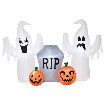 HOMCOM Fantasmas Inflables de Halloween con Luces LED Decoración Hinchable 182x57x122cm