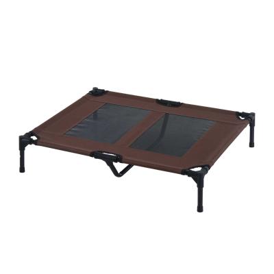 PawHut Cama Elevada para Perros Transpirable Interior y Exterior 91,5x76,2x18 cm Marrón