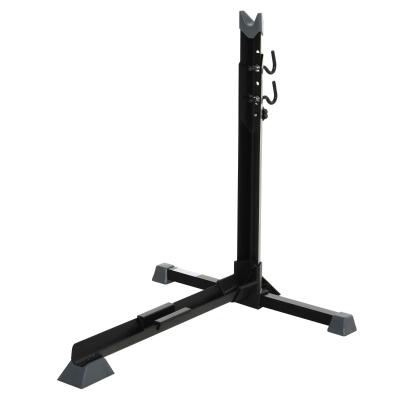 HOMCOM Soporte para Colocar Bicicleta en Vertical Caballete de Bicicleta Ajustable en Altura con Correa de Fijación 66x56x63-77,5 cm Negro