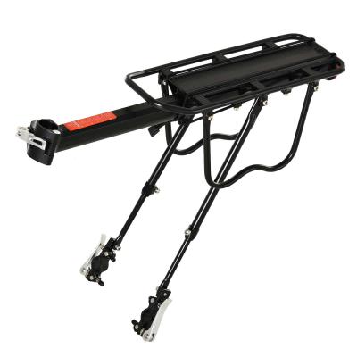Portaequipajes para Bicicleta Parrilla Trasera Bicicleta de Aluminio con Reflector Rojo para Maletas Ciclismo Carga Máx. 25 kg 58x39x14,5 cm Negro