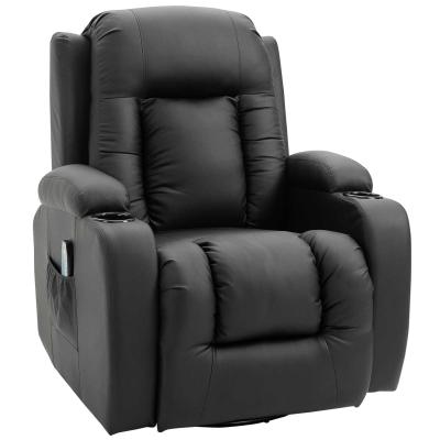 HOMCOM Sillón de Masaje Reclinable hasta 150° Silla para Relajación con 8 Puntos de Masaje Vibrante Función de Calefacción Lumbar Mando a Distancia 85x94x104 cm Negro