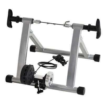 HOMCOM Rodillo de Bicicleta 5 Niveles de Resistencia Cicloentrenador Entrenamiento de Acero 54,5x42,2x39,1cm Plata