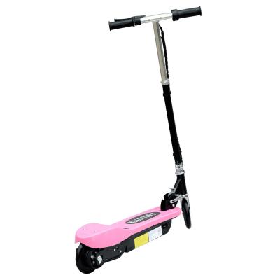 HOMCOM Patinete Plegable Niño Eléctrico tipo Scooter con Manillar Rosa Patinete Eléctrico Plegable tipo Scooter con Manillar Ajustable Freno y Pie de Apoyo 120W Carga 50kg 78x37x99cm (Rosa)