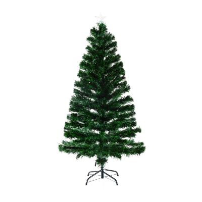 HOMCOM Árbol de Navidad grande 180cm de fibra óptica Artificial Árbol con Soporte Metálico Luces LED Multicolores