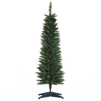 HOMCOM Árbol de Navidad Mediano Φ46x150cm Árbol de Navidad Estrecho con 294 ramas perfecto para Decoración Navidad
